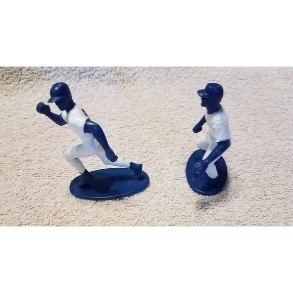 Lot 2 Football Guys Kaskey Infielder Runner Figure 2005 Cake Topper Blue White - Picture 2 of 5